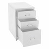 3 Drawers Metal Home Office Filing Cupboard Unit on Castors Cabinet White/Black