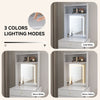 Vanity Dressing Table Extendable Panel LED Light Mirror Storage Shelves White