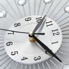33cm Living Room Diamante Beaded Crystals Jeweled Sunburst Wall Clock Home Decor