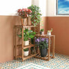 40" Tall Corner Wood Plant Stand Potted Flower Shelves Home Office Lawn Window