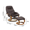 Adjustable PU Leather Recliner Armchair High Back Swivel Chair With Footstool