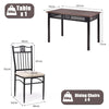 5PCS Dining Table & Chair Set Breakfast Bar Kitchen Furniture with Padded Seat