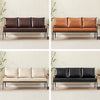 Modern 3-Seater Faux Leather Sofa Armchair Black/Cream/Brown Couches Living Room