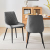 2 Luxury Dining Chairs Metal Leg Diamond Seat High Back Velvet/ Faux Leather