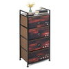 4 Drawer Dresser Storage Tower 4-Tier Nightstand Storage Shelves w/Fabric Drawer