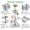 Indoor Outdoor Plant Stand Flower Pot Holder Display Shelf Metal Rack Home Decor