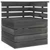 6 Piece Garden Pallet Set Solid Pinewood Dark Grey T9U8