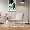Modern Fabric Linen Patterned Armchair Sofa Lounge Seat Living Room Chrome Frame