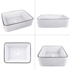 Countertop Sink Basin Bathroom Cloakroom Wash Bowl Tempered Glass Tap Waste Set