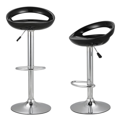 2x Plastic Bar Stools Swivel Pub Kitchen Breakfast Bar High Chair Gas Lift Stool