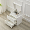 White High Gloss BedsideTable Cabinet Storage 2Drawers with LED Light Modern UK