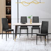 4PCS High Back Dining Chair Kitchen PVC Leather Chair Modern Armless Side Chair