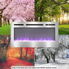 Wall Electric Fire Fireplace Sliver Glass Inset Into 12Color Flame Warmer Heater
