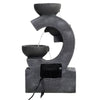 C Shaped Bowls Cascading Water Fountain Feature Outdoor Garden Statue w/ Lights