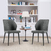 2 x Dining Chairs PU Set Padded Seat Metal Leg Kitchen Chair Home Office