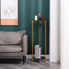 90cm Plant Stand Plant Holder Tall Side End Table 2-Tier with Golden Metal Frame