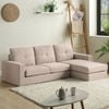 3 Seater Corner Sofa Versatile L-Shaped Fabric Sofa with Removable Footstool NS