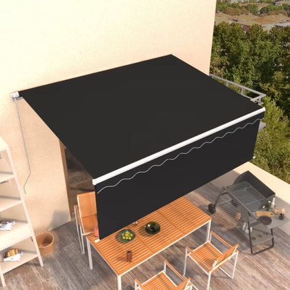 Manual Retractable Awning with Blind 4x3m Anthracite J0O7