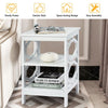 3-Tier Multifunctional Nightstand Stable Sofa Bed Side Table with Storage Shelf