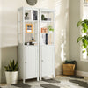3-Tier Shelf Bathroom High Cabinet Freestanding Floor Storage Cabinet Organizer