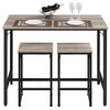Dining Table Set Industrial Kitchen Table Set with 2 Stools for Small Space