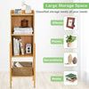 4-tier Bamboo Bookshelf Modern Bookcases Free Standing Storage Organizer Shelf