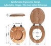 Solid Oak Toilet Seat. Bottom Fix, Adjustable, Easy Clean.