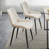 Set of 2 Dining Chairs Velvet Padded Seat Metal Leg Kitchen Chairs Multicolor