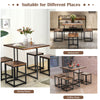 5-Piece Dining Table & Chair Set Bar Pub Table and Four Stool Set w/ MDF Table