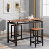 Dining Table&2 Stools Metal Bar Set Kitchen Dining Breakfast Stools Furniture QF