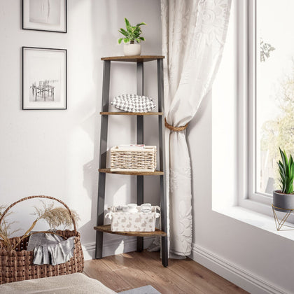 4 Tier Corner Shelf Ladder Shelving Unit Display Bookcase Bookshelf Storage Rack