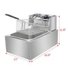2500W Electric Deep Fat Fryer Stainless Steel Single Cylinder Chip Pan Basket