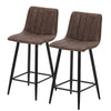 2X Bar Stools PU/ Velvet/ Fabric Breakfast Stool Chairs Kitchen Pub Grey Brown