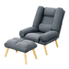 Fabric Grey Orthopedic Modern Recliner Armchair Sofabed Sleeper Chair with Stool