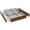 Double Metal Bed Frame Platform Mattress Foundation Slat Support Bedstead Base