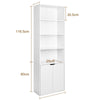 6 Tier Bookcase With 2 Door Cupboard Cabinet Storage Shelving Display Wood Shelf
