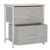 2 Fabric Drawers Bedside Table Nightstand Cabinet Home Bedroom Storage 2 Colors