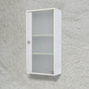 Wall-Mount Frosted Glass Cabinet Vanity Storage Cupboard Shelf Office 1 2 Doors