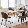 2 pcs Dining Chairs Set Faux Leather PU Seat Soft Back Metal Legs Kitchen Chair