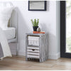 Bedroom Cabinet Bedside Bathroom Table Nightstand Storage Unit Wicker Grey New