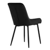 2x Black Velvet High Back Dining Chairs Padded Seat Dining Room Chairs Modern