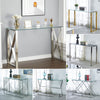 Slim Console Table Side Narrow Desk Kitchen Hallway Stand Rectangular Glass Unit