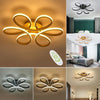 Modern Lamp Ring LED Ceiling Light Floral Petal Chandelier Light Home 58/74CM UK