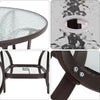 Tempered Glass Table Dining Outdoor Garden Patio Bistro Table with Parasol Hole