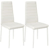 4 Pcs Dining Chairs Set PU Leather Metal Legs PADDED SEAT Home Room Restaurants