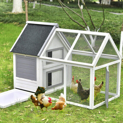 Outdoor Wooden Rabbit Hutch Bunny Hutch House Guinea Pig Cage with Run Space