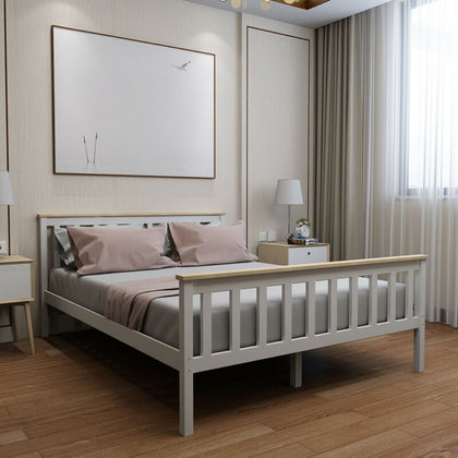 4ft6 Double Pine High End Bed Frame Wooden in White