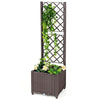 Tall Garden Lattice Planter Flowerpot Trellis Climbing Rectangular Plant Box