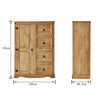 Modern 1 Door Chest of Drawers 4 Solid Pine Bedroom Wardrobe Sideboard Cabinet