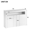 LED Sideboard High Gloss Buffet Display Cabinet TV Unit Stand 3 Doors White